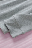 Gray Color Block Raglan Sleeve Top