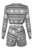 Christmas Pattern Long Sleeve Top & Shorts Loungewear Unishe Wholesale