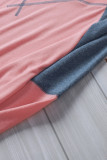 Pink Color Block Raglan Sleeve Top