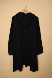 Black Open Front Hooded Sweater Cardigan
