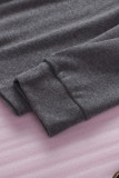 Dark Gray Color Block Raglan Sleeve Top