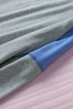 Gray Color Block Raglan Sleeve Top
