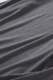 Dark Gray Color Block Raglan Sleeve Top