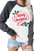 Merry Christmas Letter Printed Long Sleeve Top Women UNISHE Wholesale