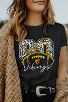 Go Vikings Leopard Printed Tees for Women UNISHE Wholesale Short Sleeve T shirts Top