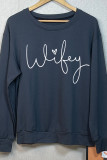 Wifey Print Long Sleeve Sweatshirts Women UNISHE Wholesale