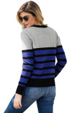 Blue Striped Sweater Cardigan