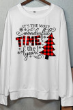 It’s The Most Wonderful Time Of The Year Christmas Print Long Sleeves Tops Unishe Wholesale