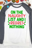 On The Naughty List & Regret Nothing Color Block Long Sleeve Top UNISHE Wholesale