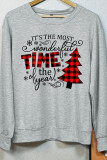 It’s The Most Wonderful Time Of The Year Christmas Print Long Sleeves Tops Unishe Wholesale