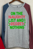 On The Naughty List & Regret Nothing Color Block Long Sleeve Top UNISHE Wholesale