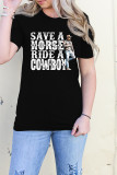 Save A Horse Ride A Cowboy Graphic Tee Short Sleeves Unishe Wholesale