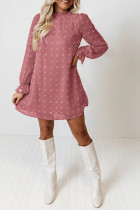 Sweet Chiffon Jacquard Bubble Long Sleeves Mini Dress Unishe Wholesale