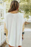 Color Block Buttoned Henley Top
