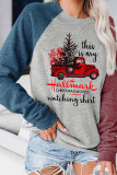 Christmas Color Block Pullover Long Sleeve Top UNISHE Wholesale