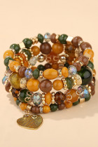 Bohemian Style Multi-layer Crystal Heart Bead Bracelet Unishe Wholesale MOQ 5pcs