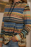 Multicolor Tribal Print Pullover Hoodie