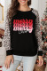 Christmas Letter Print Leopard Long Sleeve Shirt