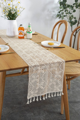 Widen Lace Tassel Crochet Knitted Hollow Table Runners Unishe Wholesale