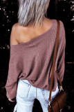 Mauve Front Notch Waffle Thermal Top