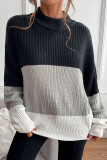 Pullover Color Block Crew Neck Sweater Unishe Wholesale