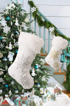 Christmas Plush Snowflake Pearl Candy Gift Sock Unishe Wholesale MOQ5pcs