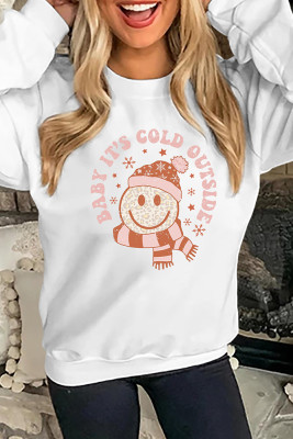 Baby Its Cold Outside Retro Leopard Smiley Face Christmas Sweatshirt Unishe Wholesale