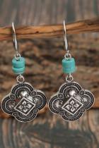 Bohemian Style Beaded Turquoise Carved Flower Earrings Unishe Wholesale MOQ 5pcs