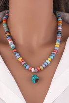 Colorful Crystal Beaded Turquoise Pendant Necklace Unishe Wholesale MOQ 5pcs