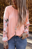 Floral Lace Patchwork Long Sleeve Top