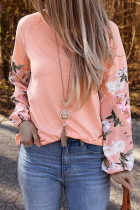 Floral Lace Patchwork Long Sleeve Top