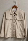 Turn Down Collar Pockets Button Corduroy Jacket Shacket Women UNISHE Wholesale