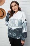 Grey Gradient Colorblock Pullover Plus Size Hoodie