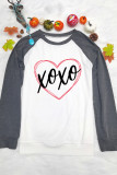 Heart xoxo O-neck Long Sleeves Top Women Unishe Wholesale