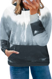 Grey Gradient Colorblock Pullover Plus Size Hoodie