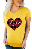VALENTINE'S DAY Plaid Heart Graphic Tee Short Sleeve T shirts Top UNISHE Wholesale
