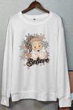Santa Claus Believe Pullover Longsleeves Sweatshirt Women Unishe Wholesale