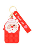 POP IT Santa Claus Coin Purse Keychain Push Bubble Unishe Wholesale MOQ5pcs