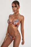 Leopard Ruffle Bikini with Sarong