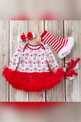 Baby Christmas Gap Dress Socks Headband Shoes 4Pcs Set Unishe Wholesale