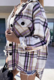 Plaid Single-breasted Detachable Woolen Hooded Shacket Coat Unishe Wholesale