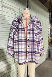 Plaid Single-breasted Detachable Woolen Hooded Shacket Coat Unishe Wholesale