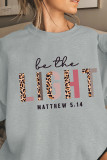 Be The Light Half Leopard Pullover Longsleeve Sweatshirt Unishe Wholesale