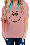 Christmas Grinch Face Pullover Shortsleeves Graphic Tee UNISHE Wholesale