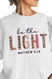Be The Light Half Leopard Pullover Longsleeve Sweatshirt Unishe Wholesale