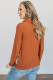 Orange Aztec Cowl Neck Sweatshirt