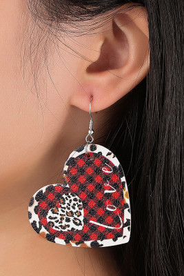 Water Drop Leopard Print Plaid Double Sided PU Earrings Unishe Wholesale MOQ 5pcs