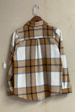 Plaid Button Down Pocketed Shacket Jacket Coats Women UNISHE Wholesale