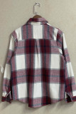 Plaid Button Down Pocketed Shacket Jacket Coats Women UNISHE Wholesale