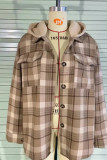 Plaid Shacket Jacket Coat with Hood Unishe Wholesale